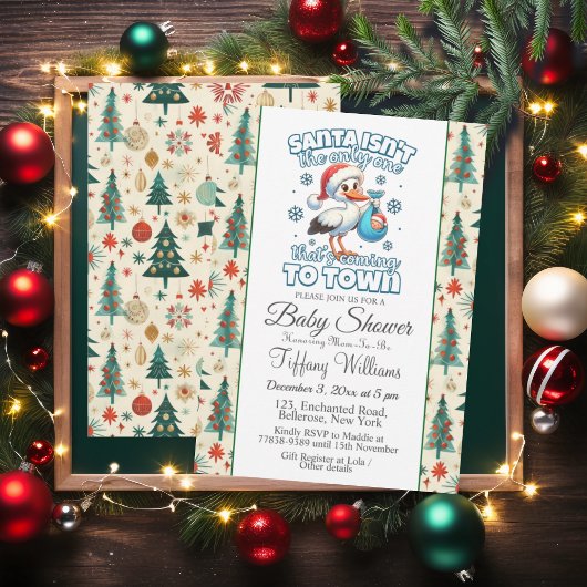 Winter Stork Wertvoll Ankündigung Kinderdusche