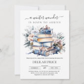 Winter Storybook Buch Themed Baby Dusche Einladung (Vorderseite)