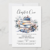 Winter Storybook Erstes Geburtstag Kapitel 1 Einladung (Vorderseite)