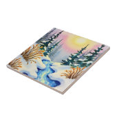 Winter Stream Landschaft Fliese (Seite)