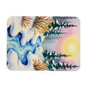 Winter Stream Landschaft Magnet (Horizontal)