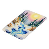 Winter Stream Landschaft Magnet (Linke Seite)
