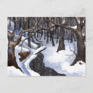 "Winter Streams #1" Landstraßen Postkarte