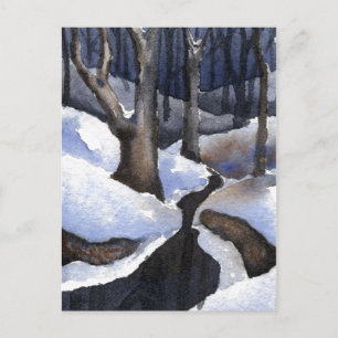 "Winter Streams #2" Landstraßen Postkarte