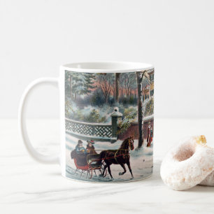 Winter Street Weihnachtsabend Kaffeetasse