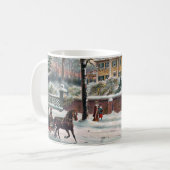 Winter Street Weihnachtsabend Kaffeetasse (Vorderseite Links)