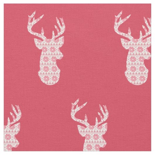 Winter Strick Weihnachts-Reindeer-Fabric Stoff (Nahaufnahme)