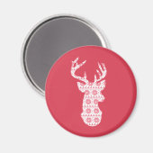 Winter Strick Weihnachts-Reindeer Magnet (Vorderseite/Rückseite)