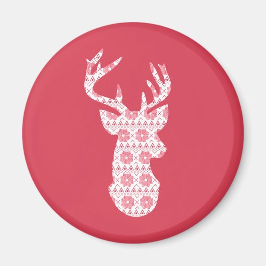 Winter Strick Weihnachts-Reindeer Magnet (Vorne)