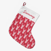 Winter Strick Weihnachts-Rentier-Strumpf Großer Weihnachtsstrumpf (Vorderansicht (hängend))