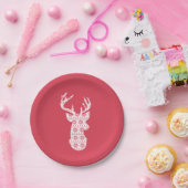 Winter Strick Weihnachts-Rentierpapier Teller (Party)