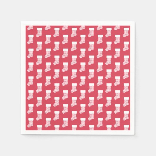 Winter Strick Weihnachts Strumpf Paper Napkins Serviette (Vorderseite)