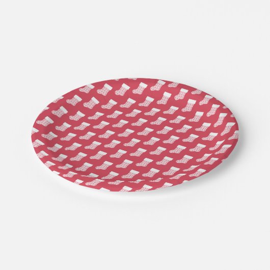 Winter Strick Weihnachts Strumpf Teller (Schrägansicht)