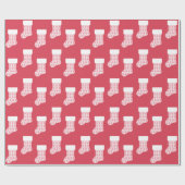 Winter Strick Weihnachts Strumpf Wrapping Paper Geschenkpapier (Flach)