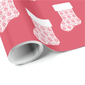 Winter Strick Weihnachts Strumpf Wrapping Paper Geschenkpapier (Rolleneckpunkt)