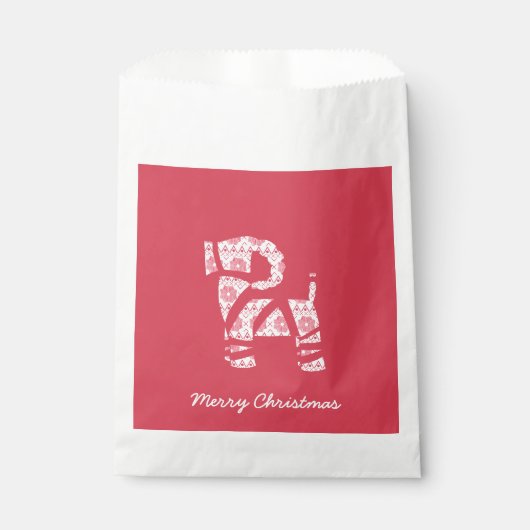 Winter Strick Weihnachts Weihnachten Bock Gefallen Geschenktütchen (Vorderseite)