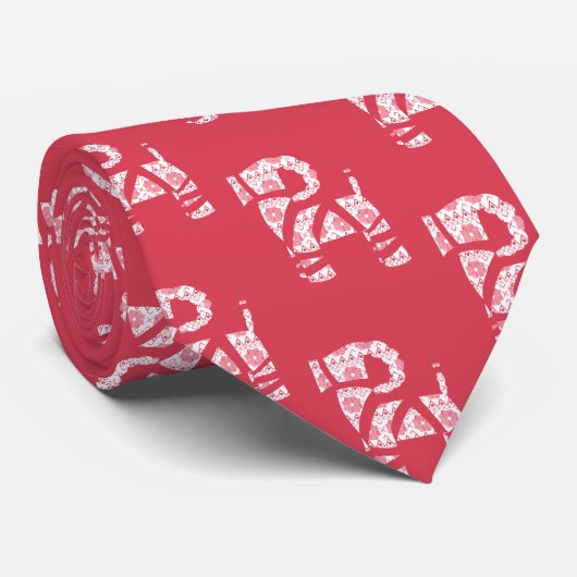 Winter Strick Weihnachts Weihnachten Bock Krawatte (Gerollt)