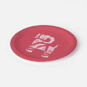 Winter Strick Weihnachts Weihnachten Bock Paper Te Pappteller (Schrägansicht)