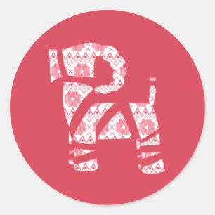 Winter Strick Weihnachts-Weihnachten-Sticker Runder Aufkleber