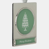 Winter Strick Weihnachtsbaum Banner-Ornament Silber (Rechts)
