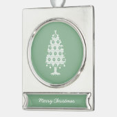 Winter Strick Weihnachtsbaum Banner-Ornament Silber (Links)