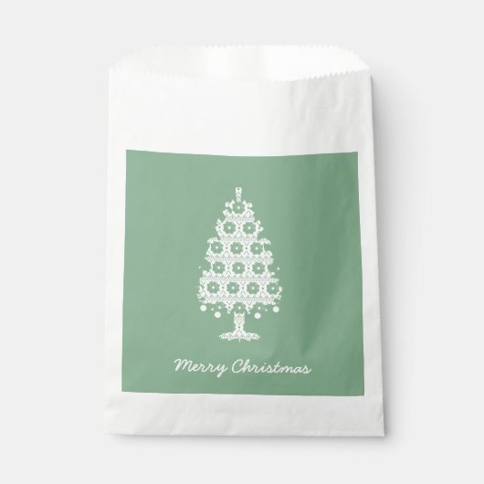 Winter Strick Weihnachtsbaum Gefälligkeitssäcke Geschenktütchen (Vorderseite)