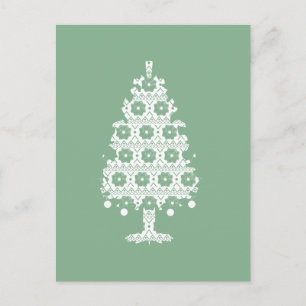 Winter Strick Weihnachtsbaum Postkarte