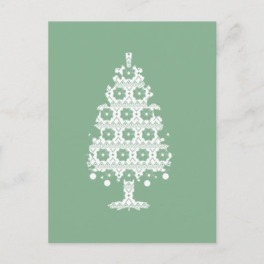 Winter Strick Weihnachtsbaum Postkarte (Vorderseite)