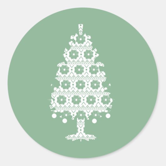 Winter Strick Weihnachtsbaum Sticker (Vorderseite)