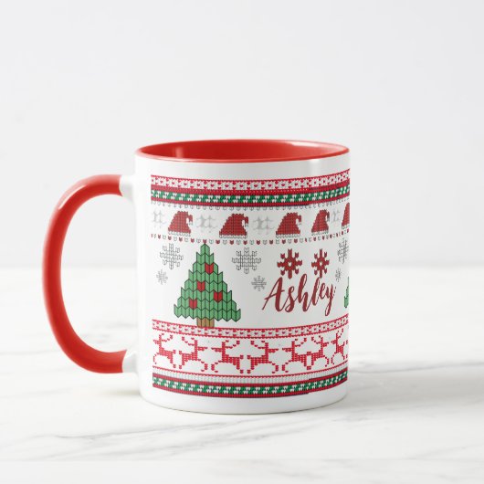 Winter strickt Funny Holiday Tasse (Links)