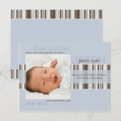 Winter Stripes Blue ・ Baby Ankündigung (Vorne/Hinten)