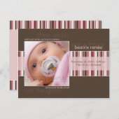 Winter Stripes Brown ・ Kinderankündigung Ankündigungspostkarte (Vorne/Hinten)