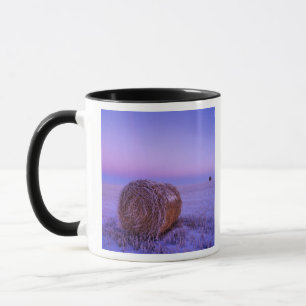 Winter-Strohballen in der Nähe von Cartwright Nort Tasse