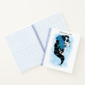 Winter Sugar Skull Blaue Schneeflocken Notizblock (Innenseite)