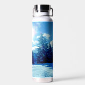 Winter Sun Snowy Alpenlandschaft Trinkflasche (Rückseite)