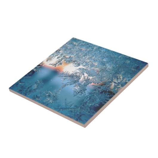 Winter Sunlight Through Frosted Ice Crystals Glass Fliese (Seite)