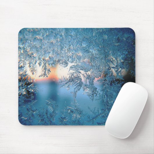 Winter Sunlight Through Frosted Ice Crystals Glass Mousepad (Mit Mouse)