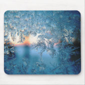Winter Sunlight Through Frosted Ice Crystals Glass Mousepad (Vorne)