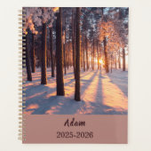 Winter Sunrise Forest Personalized Yearly Organize Planer (Vorderseite)