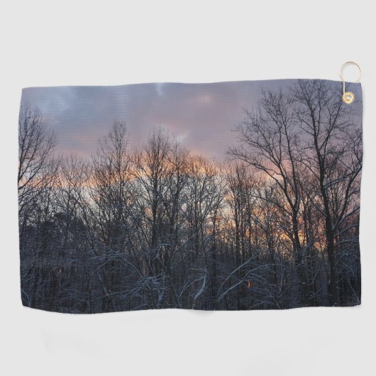 Winter Sunrise I Pastel Natur Landschaft Golfhandtuch (Horizontal)