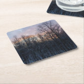 Winter Sunrise I Pastel Natur Landschaft Rechteckiger Pappuntersetzer (angewinkelt)