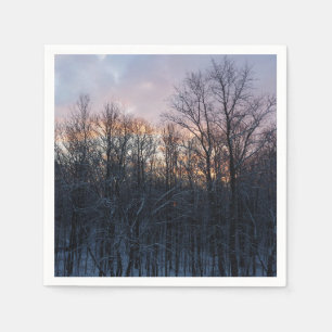 Winter Sunrise I Pastel Natur Landschaft Serviette