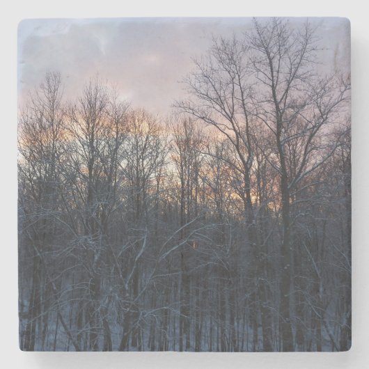 Winter Sunrise I Pastel Natur Landschaft Steinuntersetzer (Vorderseite)
