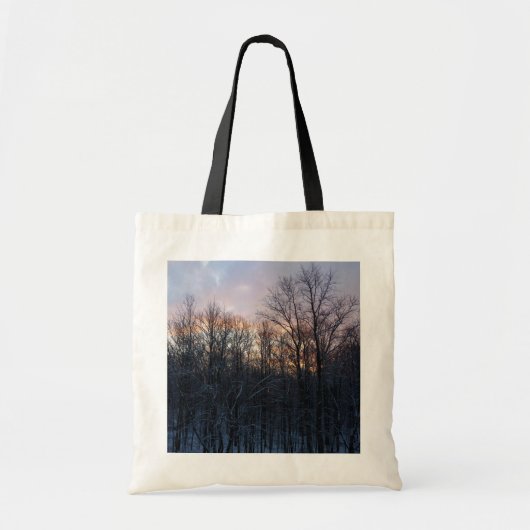 Winter Sunrise I Pastel Natur Landschaft Tragetasche (Vorne)