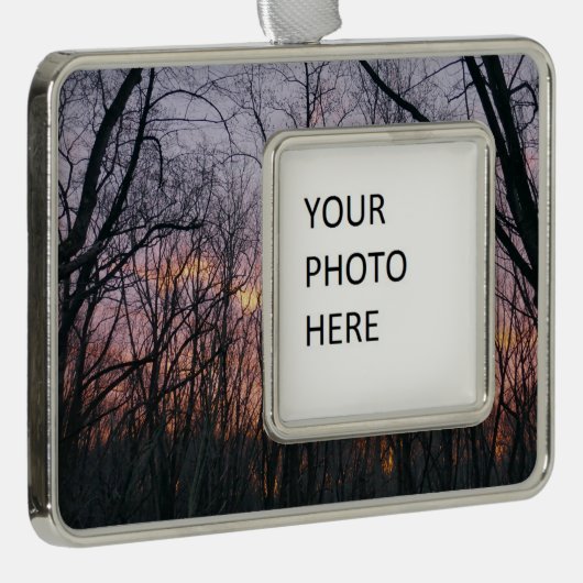 Winter Sunrise II Rahmen-Ornament Silber (Rechts)