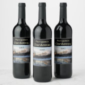 Winter Sunrise Pond White Wine Label Weinetikett (Flaschen)