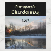 Winter Sunrise Pond White Wine Label Weinetikett (Einzelnes Label)