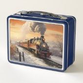 Winter Sunset and Train Metall Brotdose (Rückseite)