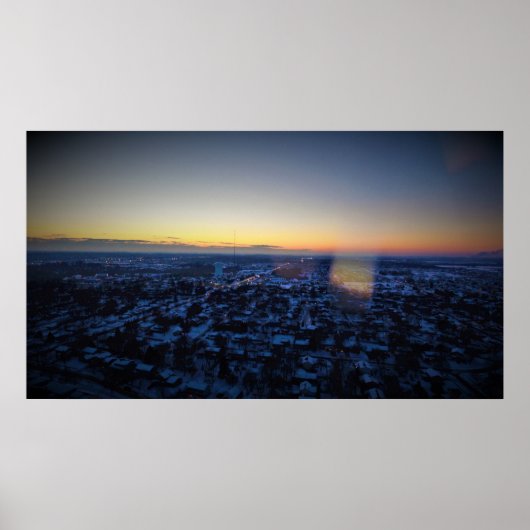 Winter Sunset Cedar Rapids Poster (Vorne)