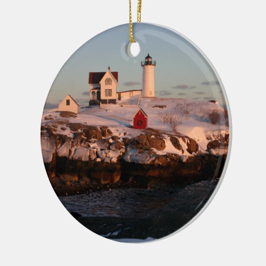 Winter Sunset Keramik Ornament (Links)